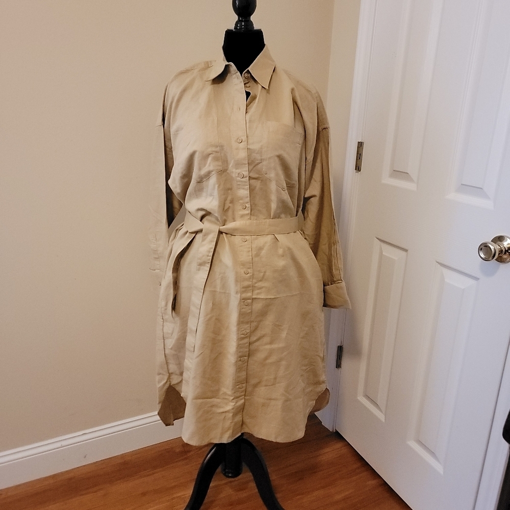 Esprit NWT Oversized Button Down Trench Coat Dress Size 8 - Picture 10 of 10